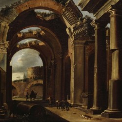 Classical Ruins with the Colosseum